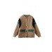 Modern Khaki O-Neck Pockets Patchwork Fine Cotton Filled Jacket Spring