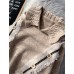 Pullover beige crane tops lapel asymmetric plus size knitted blouse