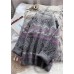 Cute o neck Sweater dress outfit plus size dark gray striped oversized knit dresses